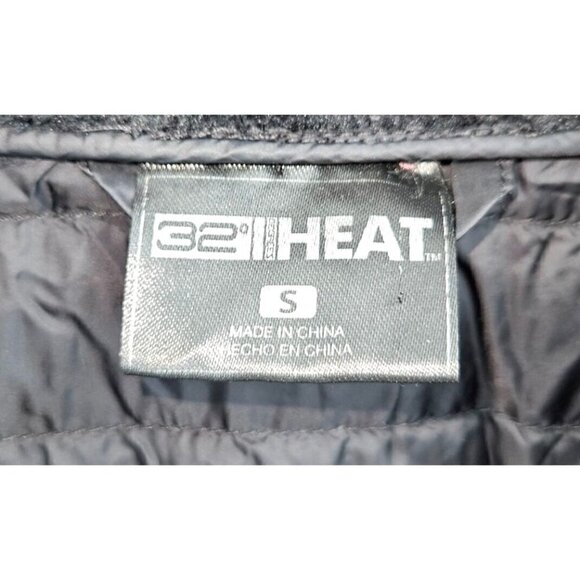 32 Degree Heat Down Puffer Jacket Sz S Black Ligtweight Full Zip Velour Pockets - Picture 8 of 11